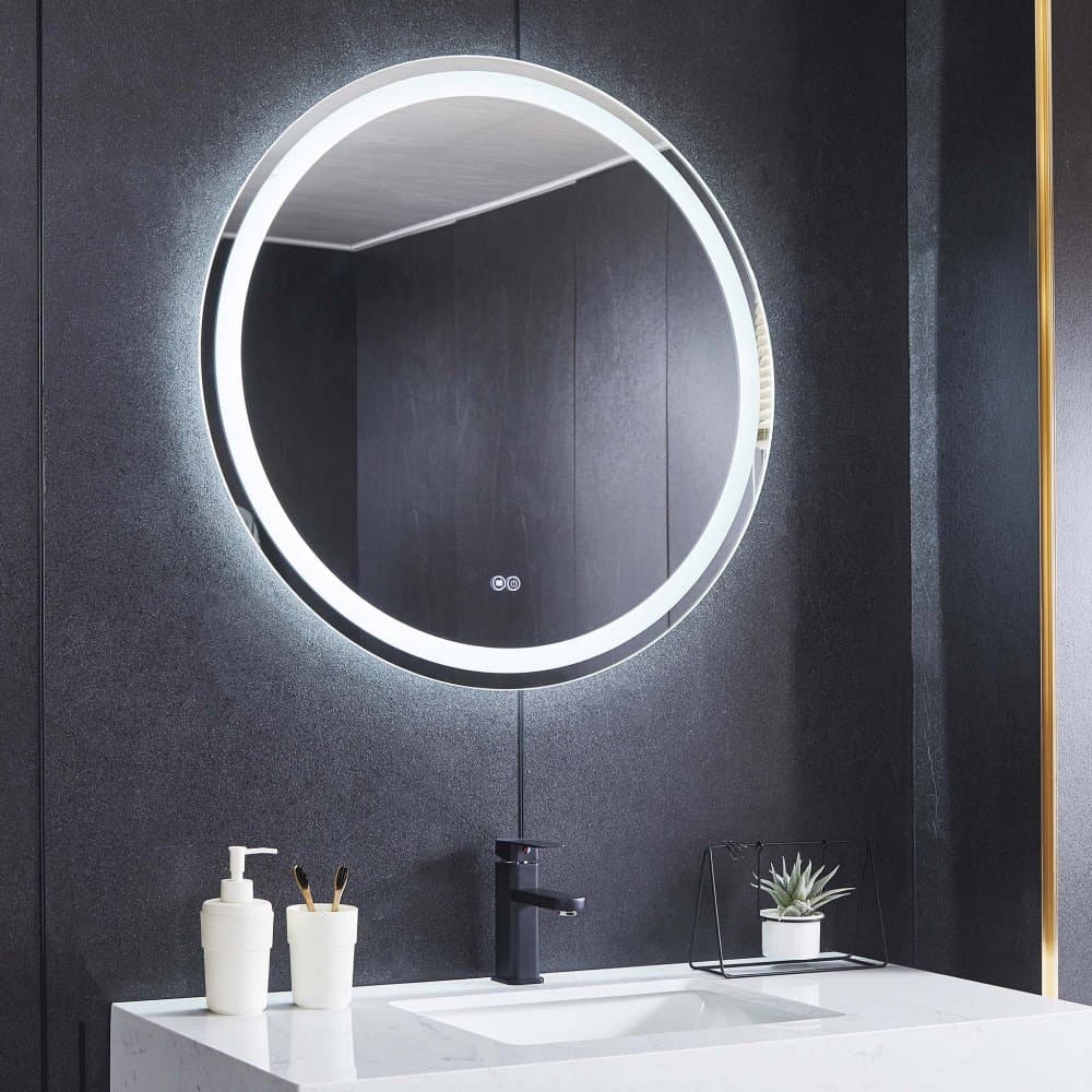 Badrumsspegel 60cm | LED-belysning, anti-fog & dimmer