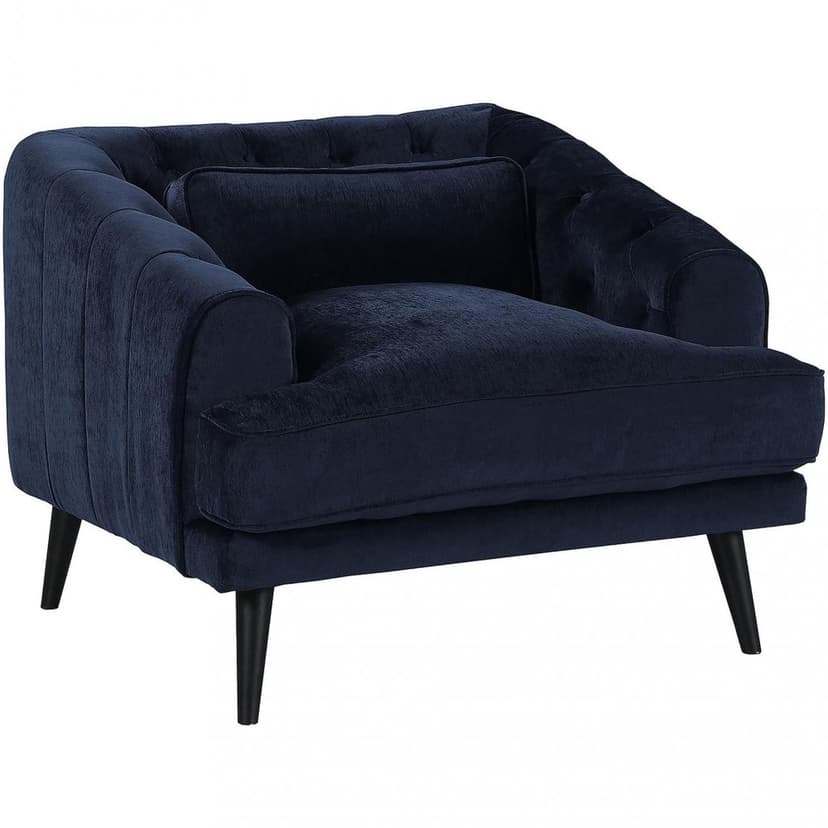 Elegant textilfåtölj | Mörkblå | Celeste