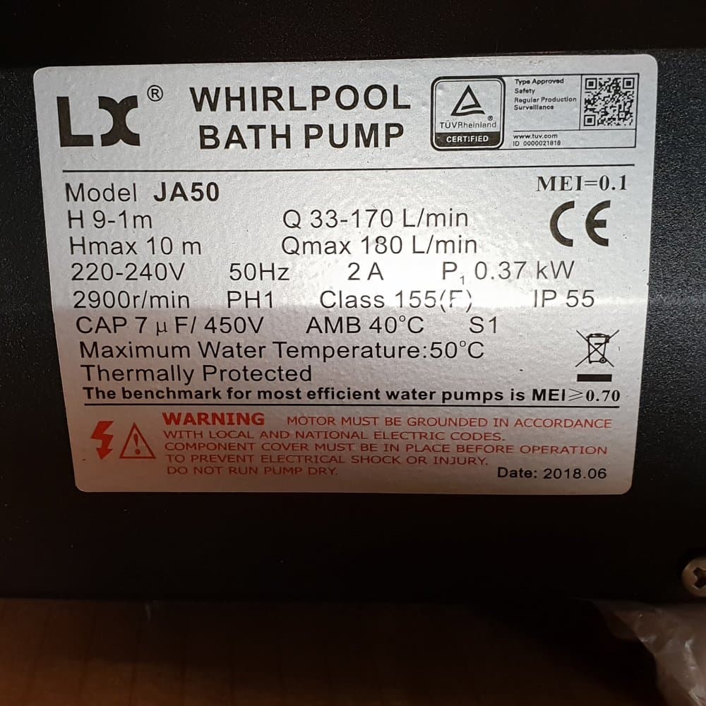 Whirlpool LX JA50 pump till spabad