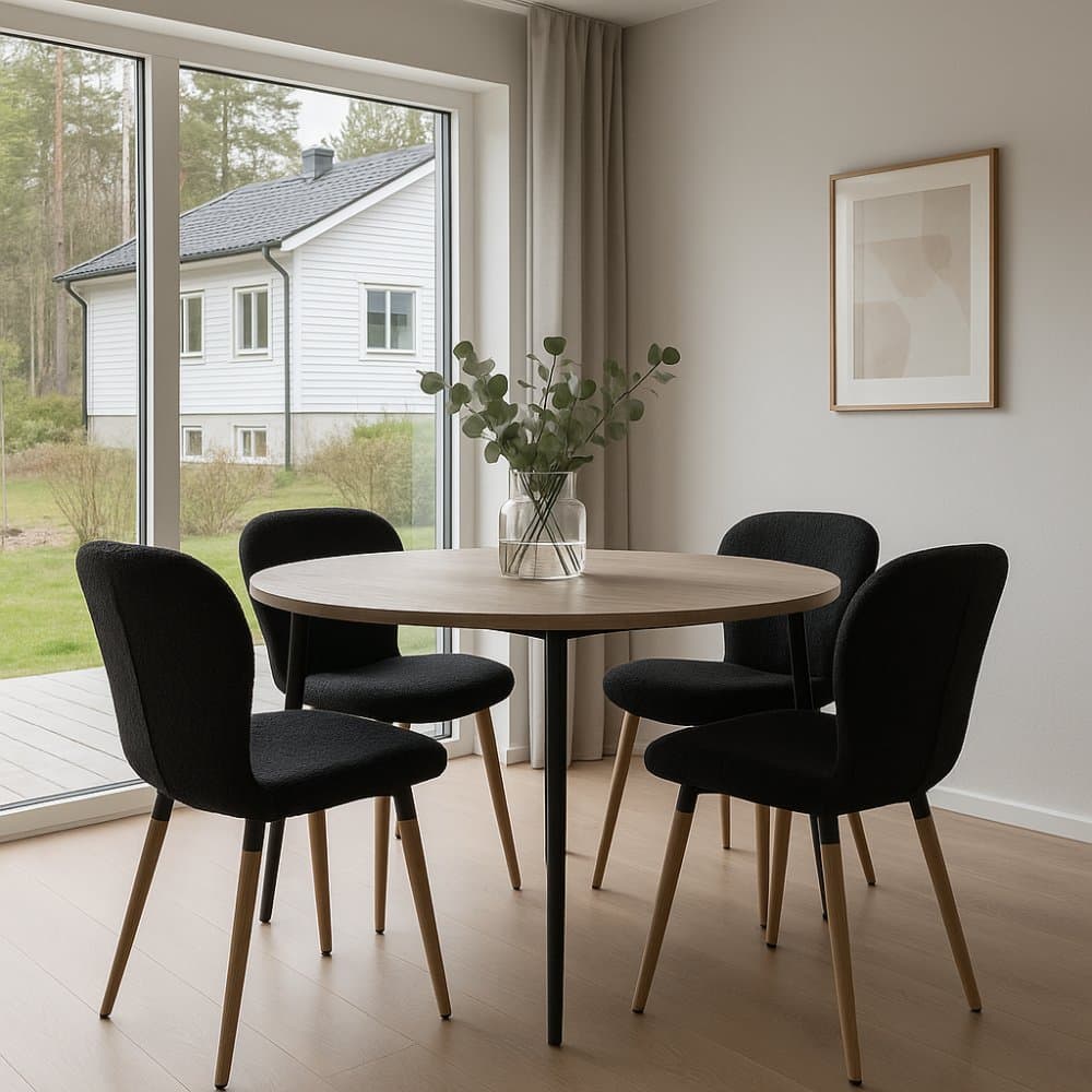 Matstol | 2-pack | Svart | Björkfors