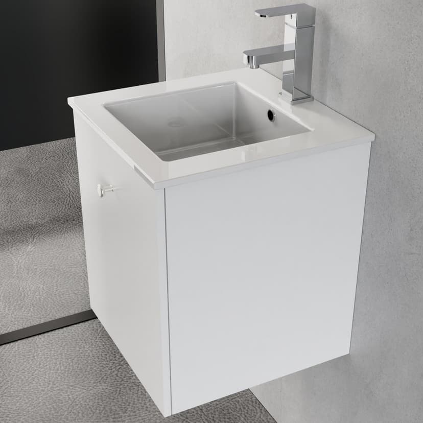 Liten kommod 40cm | Nedsänkt handfat | Vilmer vit