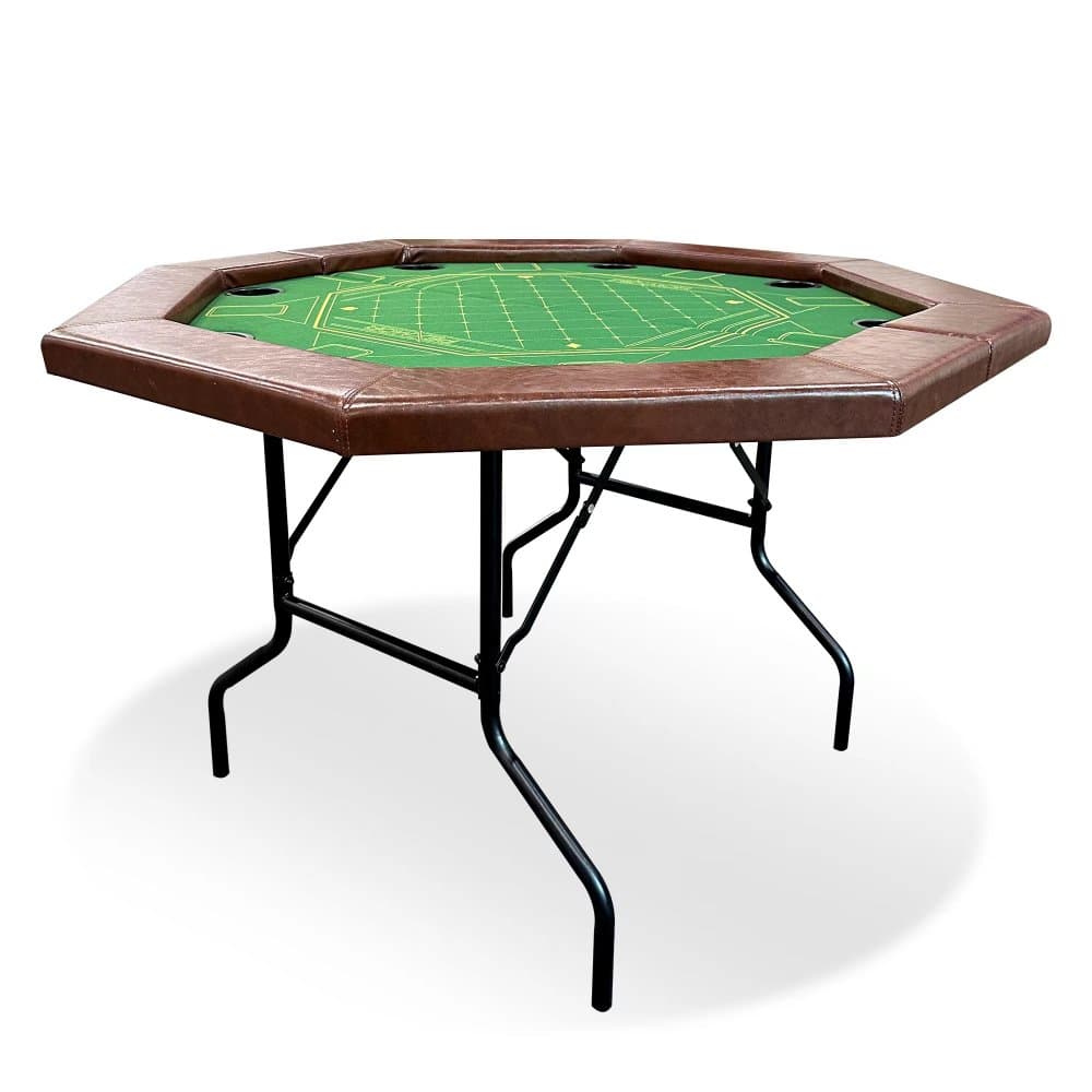 Vikbart Pokerbord | 8 Spelare | Kasinokvalitet, Dryckeshållare, Kuddad Räls