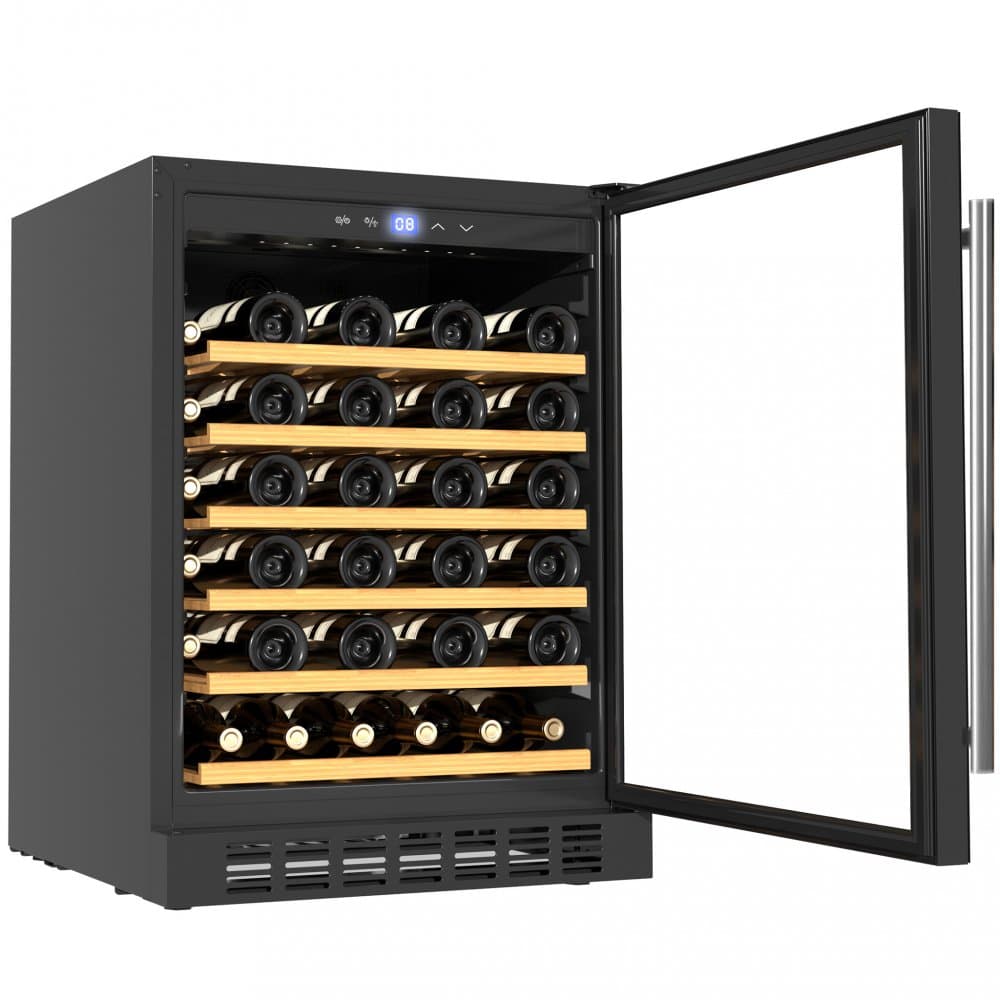 Stor inbyggbar vinkyl 46 flaskor | LED-belysning