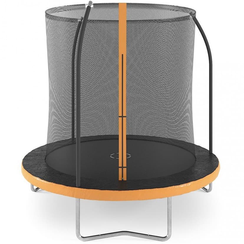 Studsmatta 245cm | Med skyddsnät | Svart/Orange