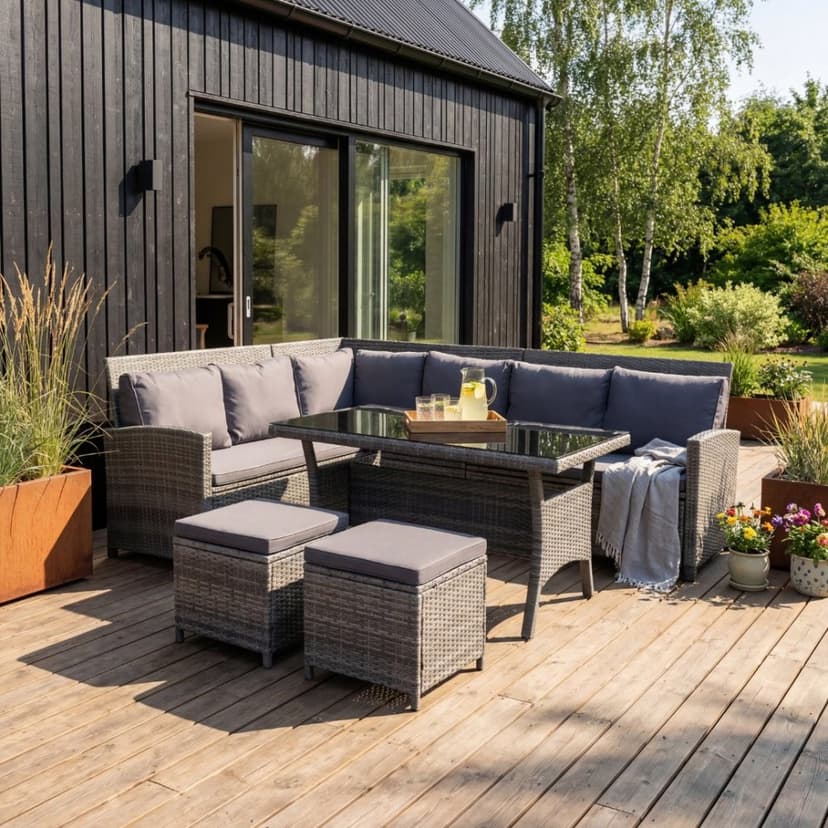 Exklusiv loungegrupp | Inbyggd förvaring | Lyfco Tanumshede - Grå