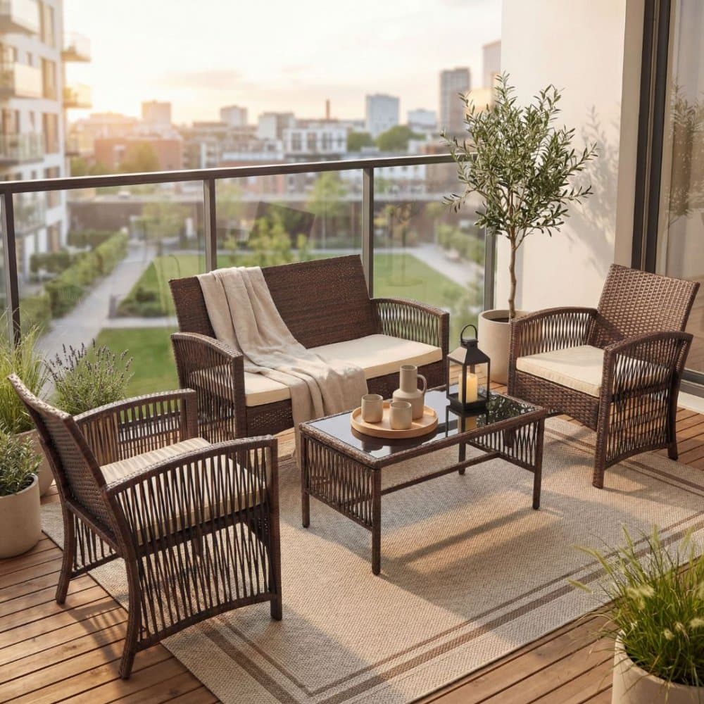 Lyxig soffgrupp för balkong | Lyfco Dalsjö