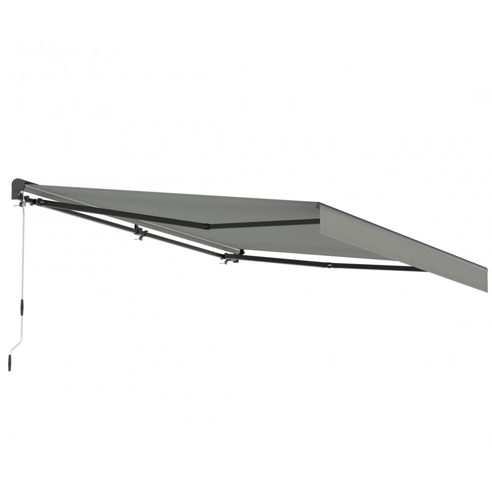 Markis med motor 4x3 m | Halvkassett | Fjärrkontroll | Ljusgrå