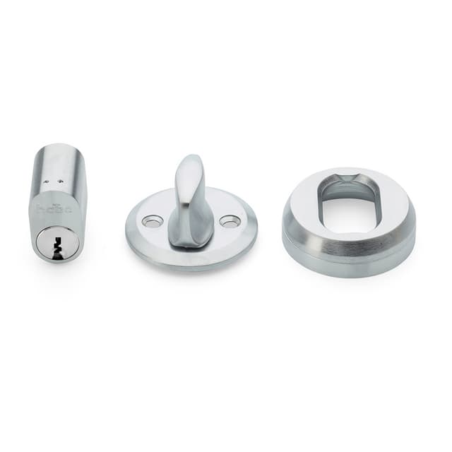 CYLINDERLÅSSATS 42 BORST KROM KOMPL M CYLINDER/VRED/RING | Beijerbygg Byggmaterial