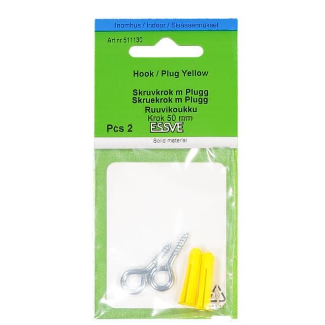 SKRUVKROK 50MM M PLUGG TP1 2ST               (1) 2105200 | Beijerbygg Byggmaterial