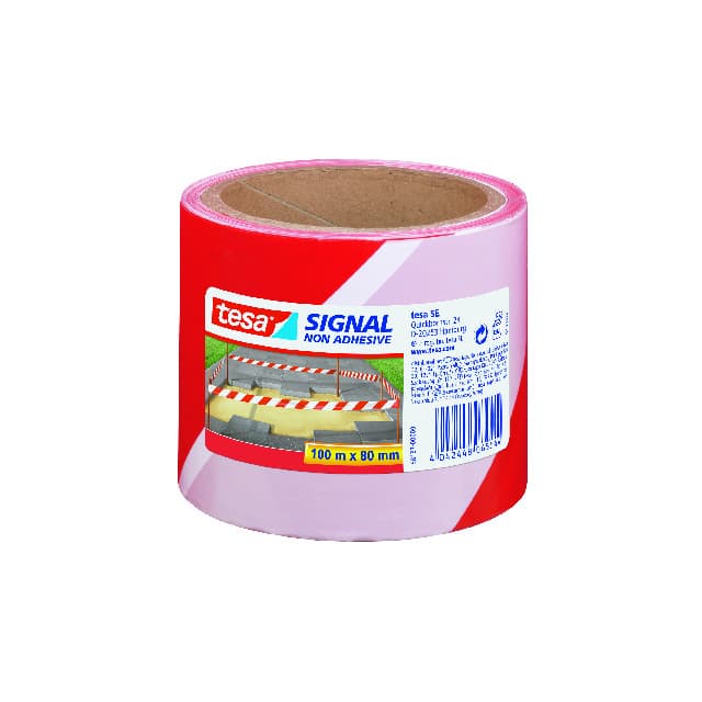 AVSPÄRRNINGSBAND 58137 TESA RÖD/VIT 100MX80MM | Beijerbygg Byggmaterial