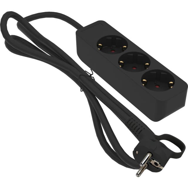 GRENUTTAG 3-V JORD 1M SVART H05VV-F3G1.5 | Beijerbygg Byggmaterial