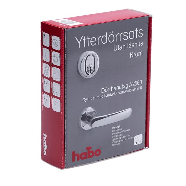 YTTERDÖRRSATS HABO UTAN LÅSHUS KROM | Beijerbygg Byggmaterial