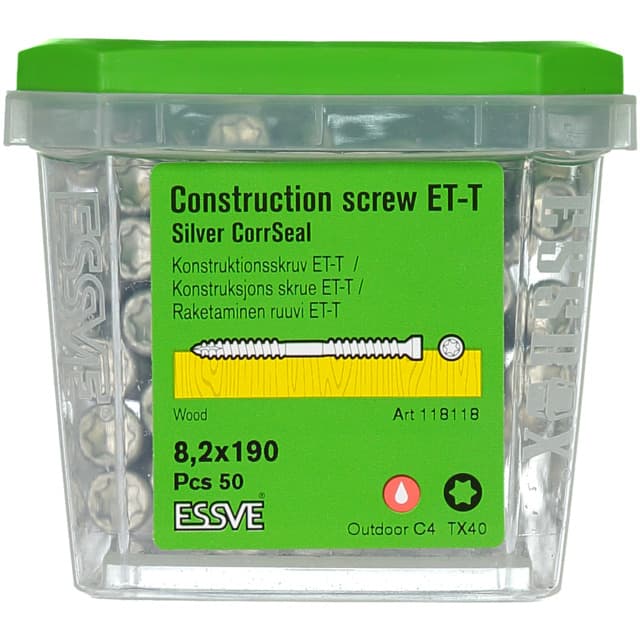 TRÄSKRUV ET-T 8,2X190 50ST CUTTER CS KONSTRUKTION | Beijerbygg Byggmaterial