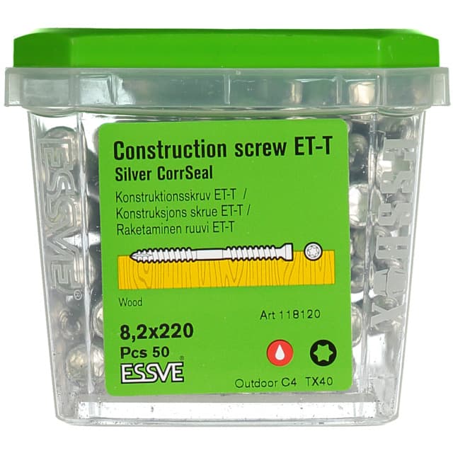 TRÄSKRUV ET-T 8,2X220 50ST CUTTER CS KONSTRUKTION | Beijerbygg Byggmaterial