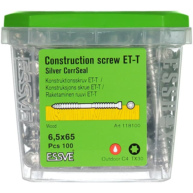 TRÄSKRUV ET-T 6,5X65 100ST CUTTER CS KONSTRUKTION | Beijerbygg Byggmaterial