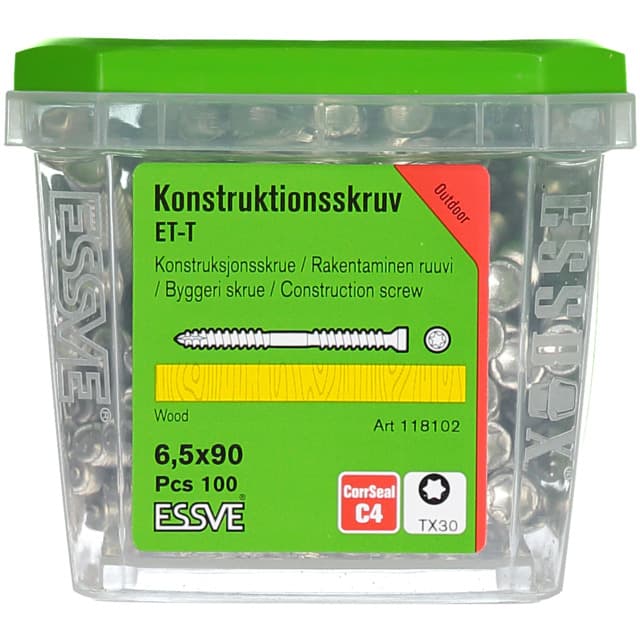 TRÄSKRUV ET-T 6,5X90 100ST CUTTER CS KONSTRUKTION | Beijerbygg Byggmaterial