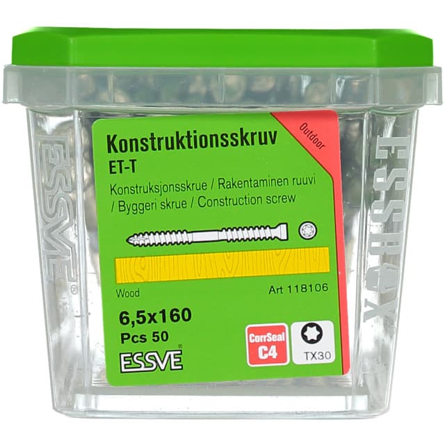 TRÄSKRUV ET-T 6,5X160 50ST CUTTER CS KONSTRUKTION | Beijerbygg Byggmaterial