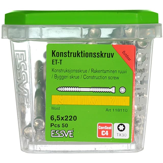 TRÄSKRUV ET-T 6,5X220 50ST CUTTER CS KONSTRUKTION | Beijerbygg Byggmaterial