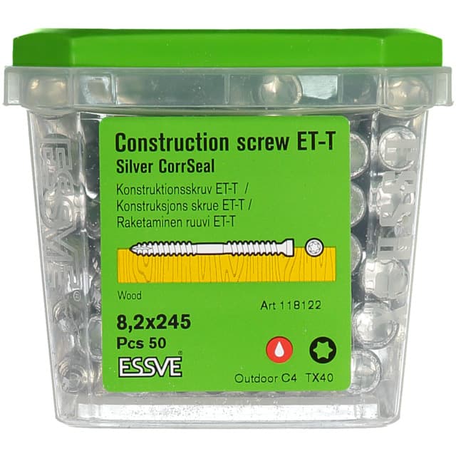 TRÄSKRUV ET-T 8,2X245 50ST CUTTER CS KONSTRUKTION | Beijerbygg Byggmaterial