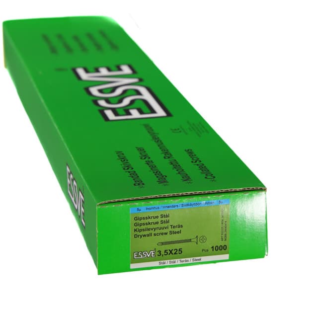 GIPSSKRUV BANDAD MED BORRSPETS PH2 FZB 3,5X25 1000ST | Beijerbygg Byggmaterial