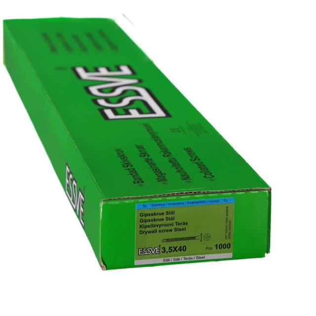 GIPSSKRUV BANDAD MED BORRSPETS PH2 FZB 3,5X40 1000ST | Beijerbygg Byggmaterial