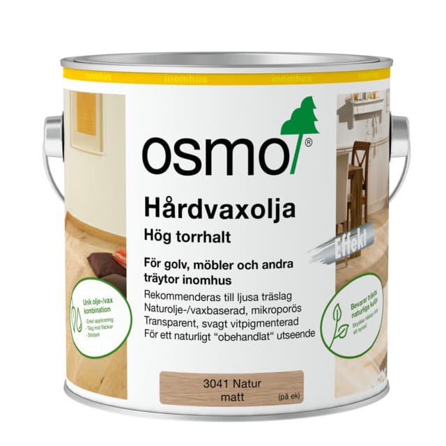 HÅRDVAXOLJA 3041 OSMO EFFEKT NATUR 2,5L | Beijerbygg Byggmaterial