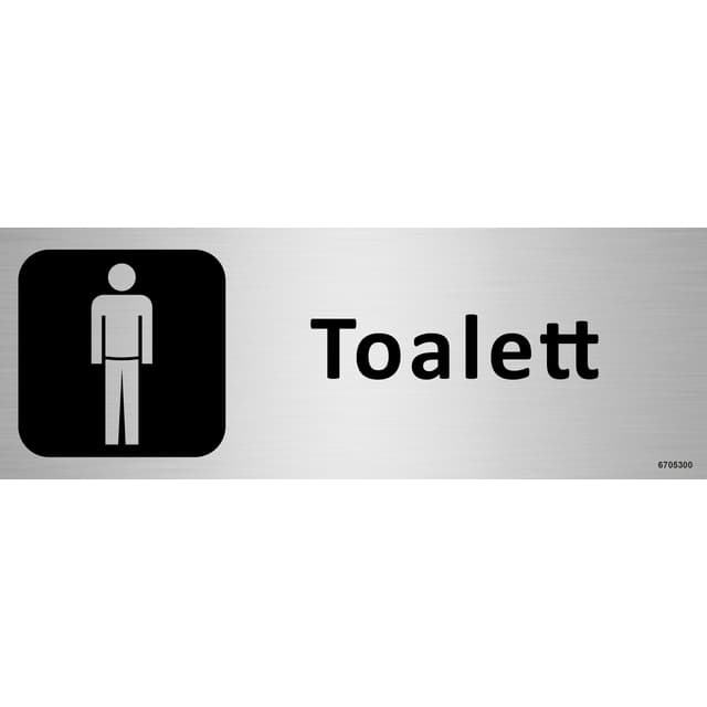SKYLT UNIGRAPHICS TOALETT HERR ALUMINIUM 225X80MM | Beijerbygg Byggmaterial