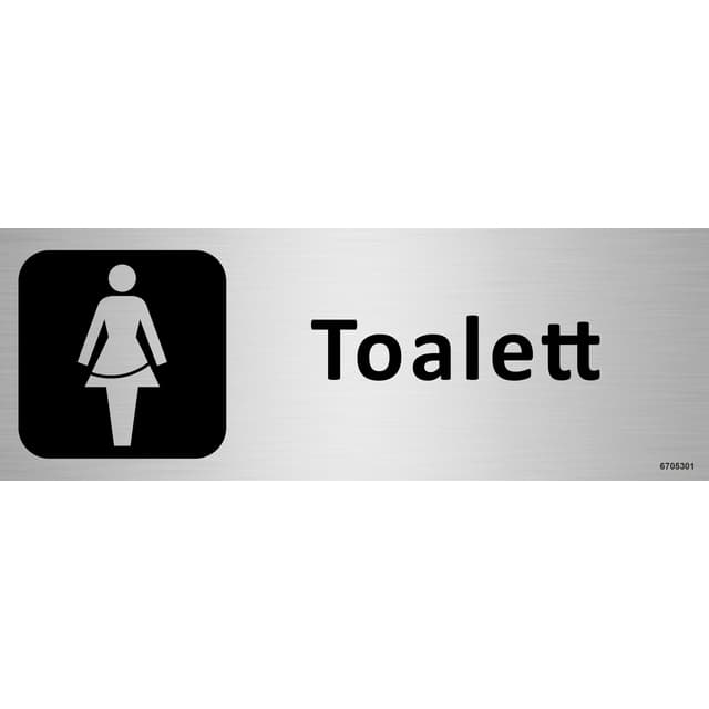 SKYLT UNIGRAPHICS TOALETT DAM ALUMINIUM 225X80MM | Beijerbygg Byggmaterial