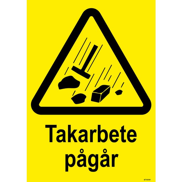 SKYLT UNIGRAPHICS TAKARBETE PÅGÅR PLAST 210X297MM | Beijerbygg Byggmaterial