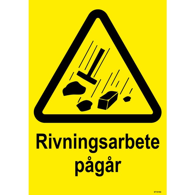 SKYLT UNIGRAPH RIVNINGSARBETE PÅGÅR PLAST 210X297MM | Beijerbygg Byggmaterial