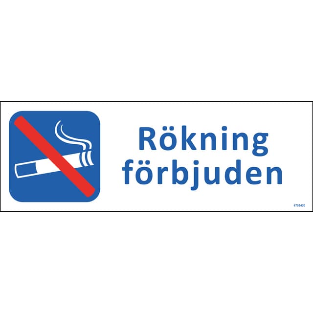 SKYLT UNIGRAPHICS RÖKNING FÖRBJUDEN PLAST 297X105MM | Beijerbygg Byggmaterial