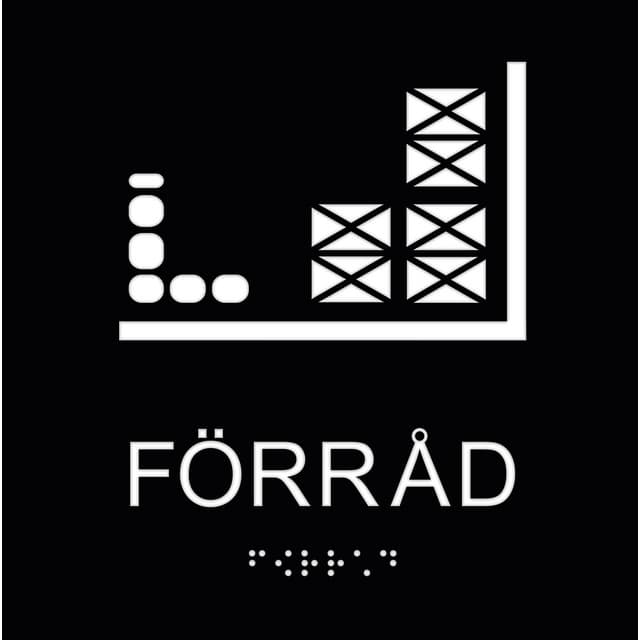 SKYLT UNIGRAPHICS FÖRRÅD TAKTIL SVART 150X150MM | Beijerbygg Byggmaterial