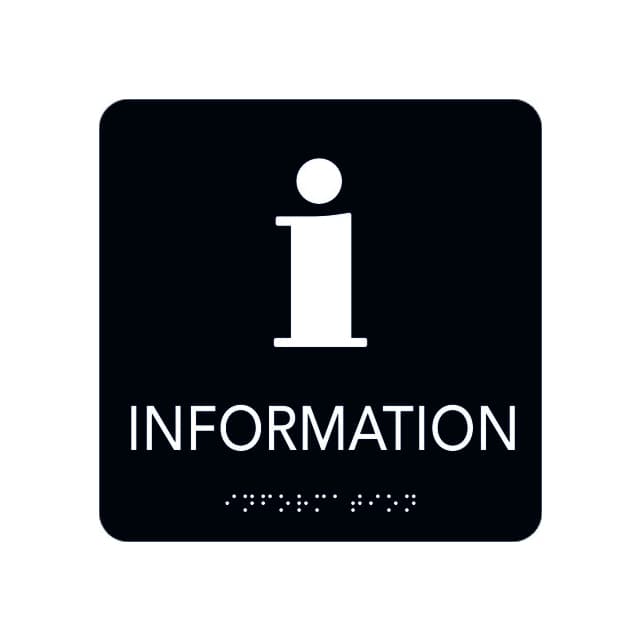 SKYLT UNIGRAPHICS INFORMATION TAKTIL SVART 150X150MM | Beijerbygg Byggmaterial