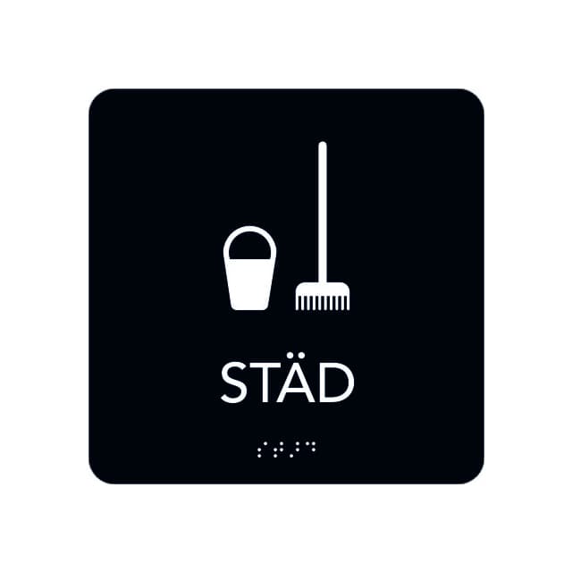 SKYLT UNIGRAPHICS STÄD TAKTIL SVART 150X150MM | Beijerbygg Byggmaterial