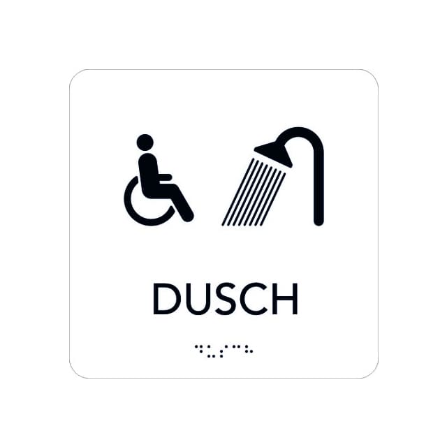 SKYLT UNIGRAPHICS RWC DUSCH TAKTIL VIT 150X150MM | Beijerbygg Byggmaterial