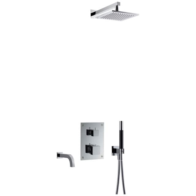 DUSCHBLANDARE BOX 8368 SQUARE TERMOSTAT INBYGGNAD KROM | Beijerbygg Byggmaterial