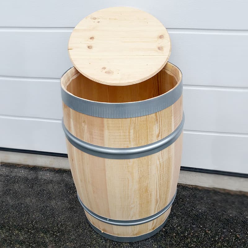 Vattentunna i trä med lock, 115 L