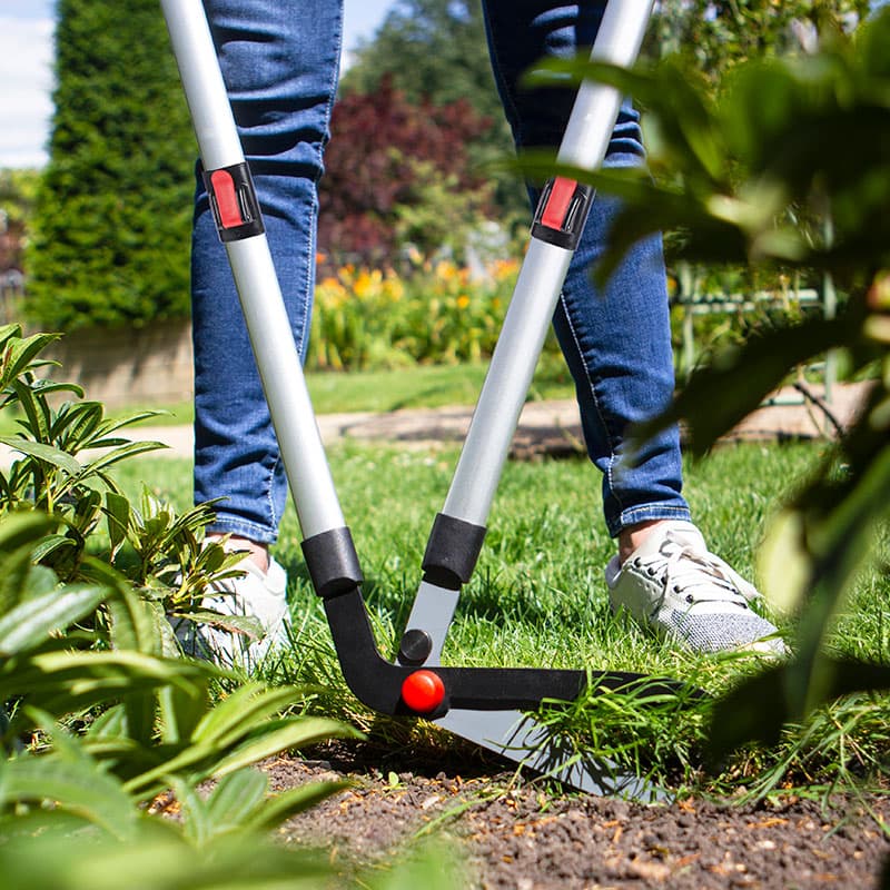 Kantssax med teleskophandtag, prisad sax 60–108 cm för perfekt gräskantfinish