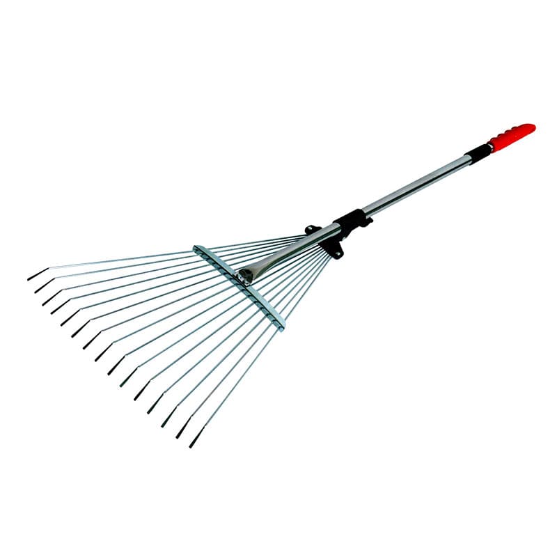 Räfsa Expert Rake m teleskop, metallräfsa 19–53 cm bredd och skaft 79–160 cm