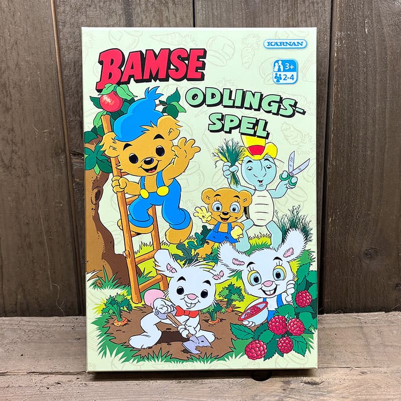 Odlingsspel Bamse, 5 odlingsplatser 5 figurer 15 brickor spel 3 år 15 min