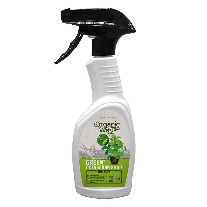 Grönsåpa spray, 0,5 l, biologiskt nedbrytbart, växtvård, kaliumsalter av vegetabiliska fettsyror.