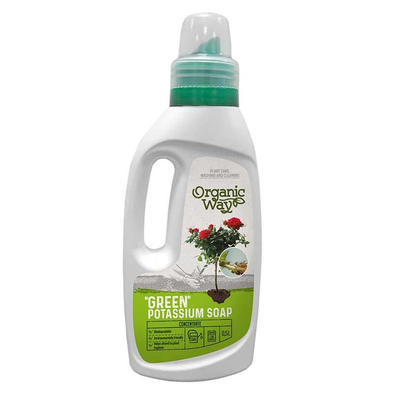 Grönsåpa koncentrerad, 0,5 l, kaliumsalter av vegetabiliska fettsyror 20-25%, växtvård, rengöringsmedel.