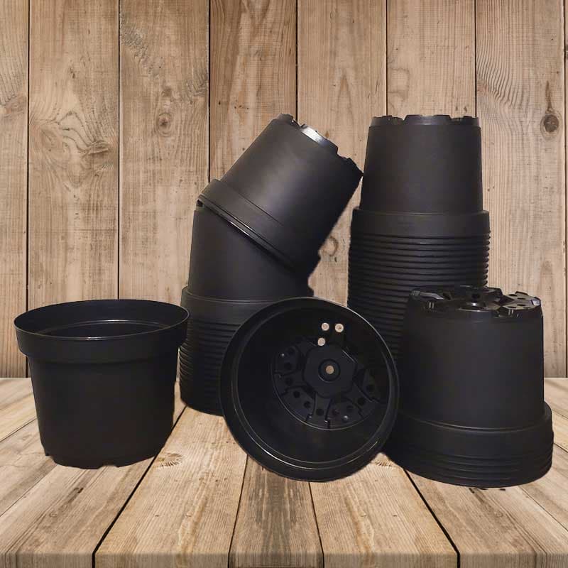 Plastkruka 5 liter, 65-pack, storpack, toppdiameter: 22,5 cm, 18 cm höjd, för krukodling, hållbar.