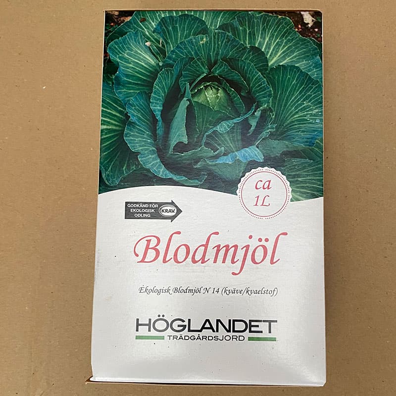 Blodmjöl KRAV 1 L, KRAV-certifierat, 1 liter, till grönsakslandet, dosering 0,5-1 dl/kvm.