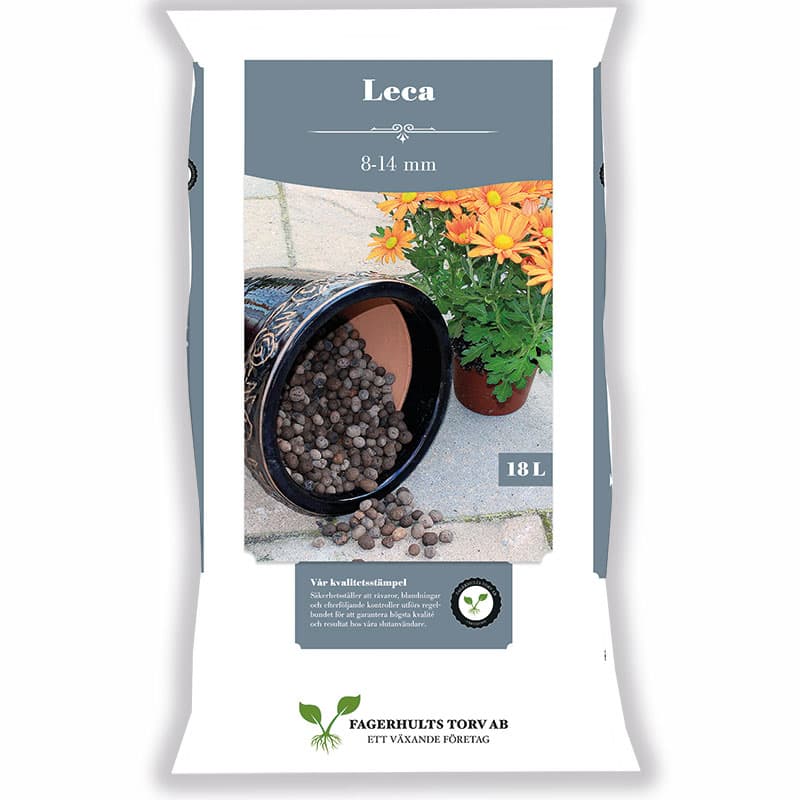 Lecakulor 8–14 mm 18 L, dränerande lerkulor för jordförbättring täckning och hydrokultur