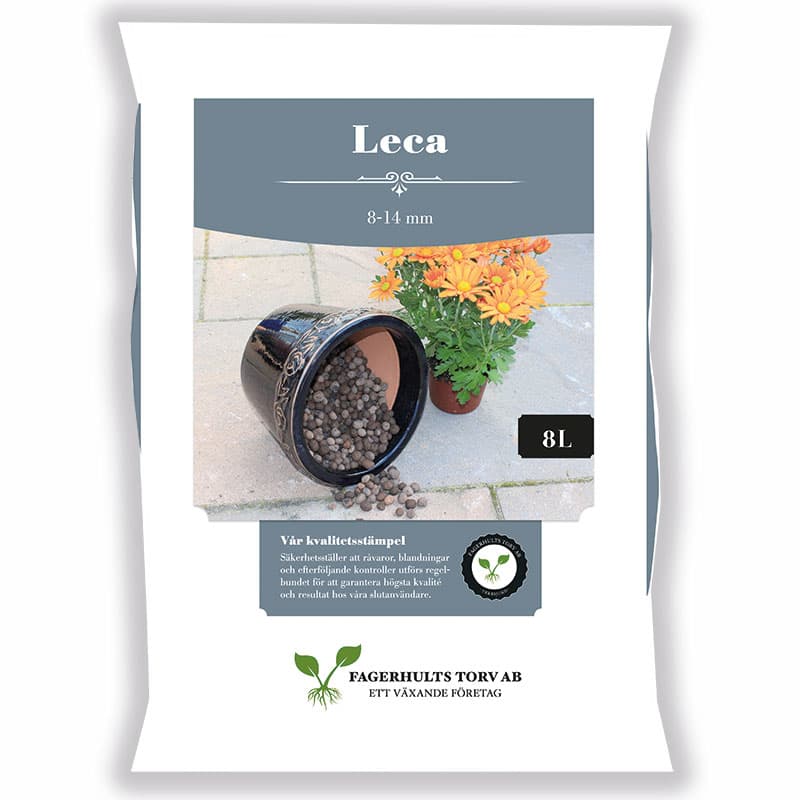 Lecakulor 8–14 mm 8 L, dränerande kulor för jordförbättring, täckning och hydrokultur