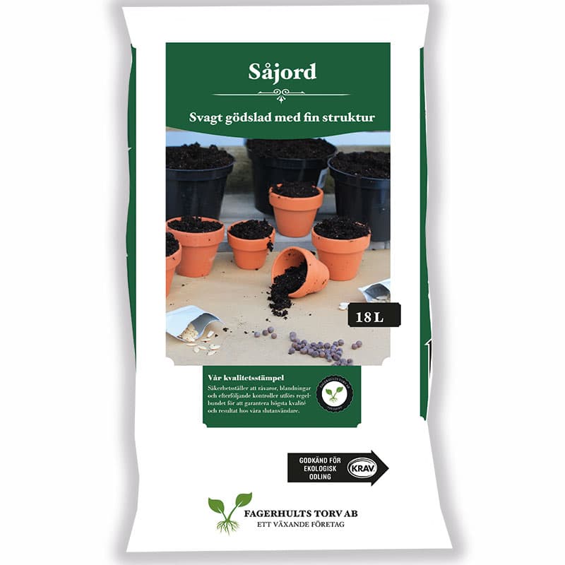 Såjord KRAV 18 L, KRAV-godkänd fin jord med sand och låg näring för fröer och sticklingar