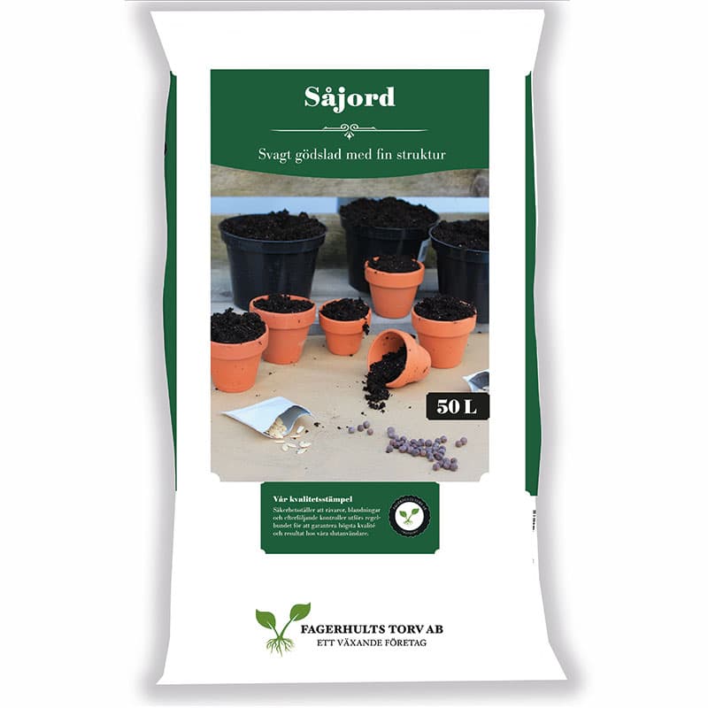 Såjord 50 L, fin såjord med sand och låg näring för fröer sticklingar och kaktusar