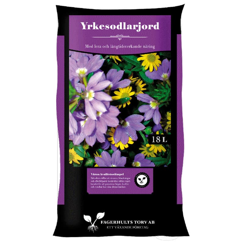 Yrkesodlarjord 18 L, blocktorvsbaserad jord med lera för krävande odling och stark tillväxt