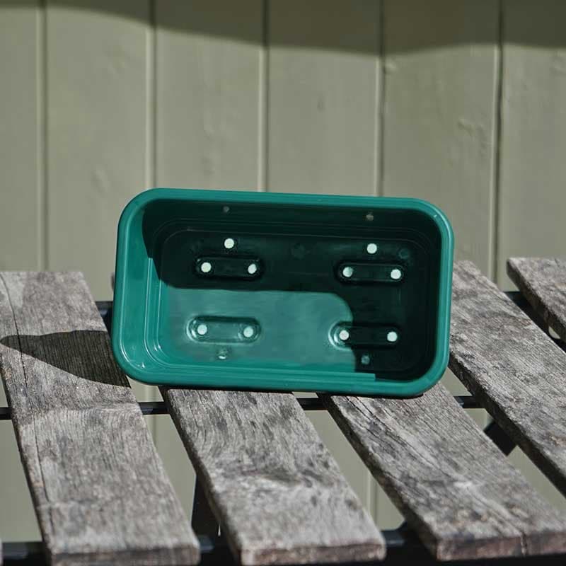 Sålåda mini, grön, L17xB10xH5 cm, 100% återvunnen och återvinningsbar plast, för bredsådder av små fröer.